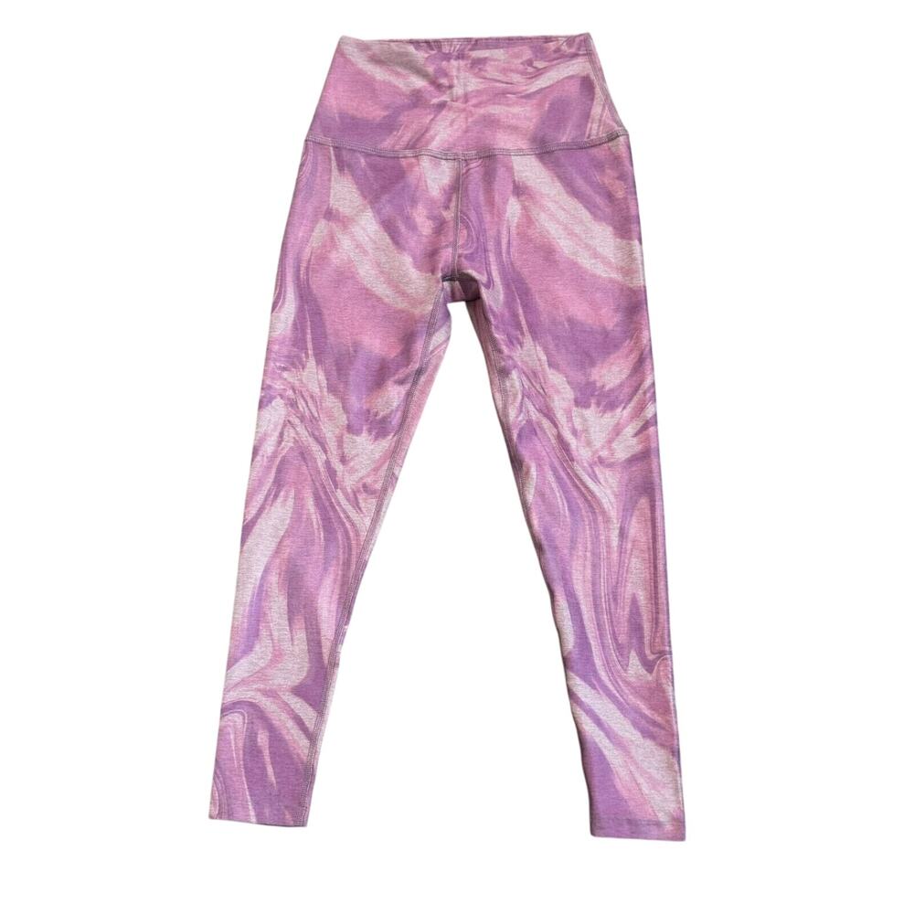 BEYOND YOGA Women's Medium Pink Purple Marble SoftMark High Waisted Midi Legging